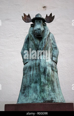 Elch-Figur Hans Traxler, der Caricatura, Museum für Komische Kunst, Weckmarkt, Frankfurt, Deutschland Stockfoto