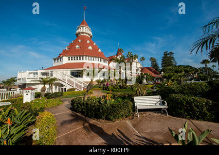 Hotel Del Coronado Kalifornien historischer Grenzstein Nr. 844, San Diego, Kalifornien. Stockfoto