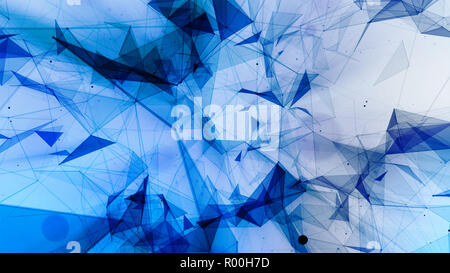 3D-Rendering abstrakt Hintergrund auf der Grundlage der PLEXUS. Technische Oberflächen sind in einem futuristischen geometrische und wissenschaftlichen Hintergrund miteinander verflochten. Stockfoto