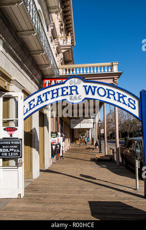Altstadt von Sacramento State Historic Park, alte historische Zentrum von Sacramento, Sacramento, Kalifornien. Stockfoto