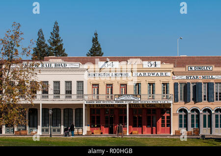 Altstadt von Sacramento State Historic Park, alte historische Zentrum von Sacramento, Sacramento, Kalifornien. Stockfoto