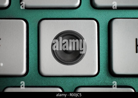 Taste auf der Tastatur mit Musik audio Lautsprecher woofer Symbol Stockfoto