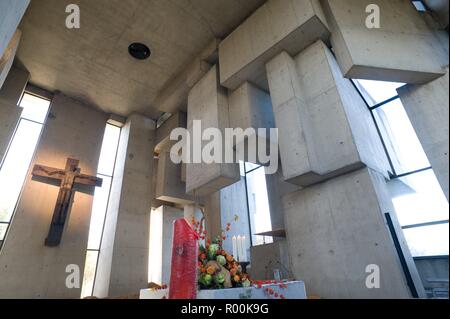 Wien, Kirche Zur Heiligsten daß Auch Wotrubakirche - Wien, Kirche von Fritz Wotruba, Wotrubakirche Stockfoto