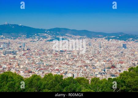 Barcelona, Spanien, Oktober 2018. Der Blick vom Castell/Burg Mont Juic. Stockfoto