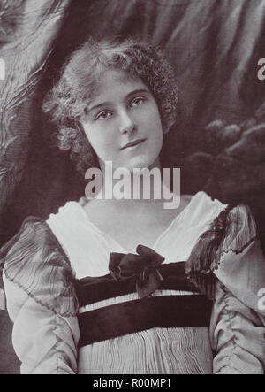 Digital verbesserte Reproduktion, junge Mädchen mit einem verträumten Blick, original Drucken aus dem Jahr 1899 Stockfoto