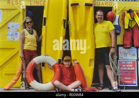 Lifeguard Station, Kapelle St Leonards, Lincolnshire, England, Großbritannien Stockfoto