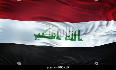 Irak realistisch Wehende Flagge Hintergrund Stockfoto