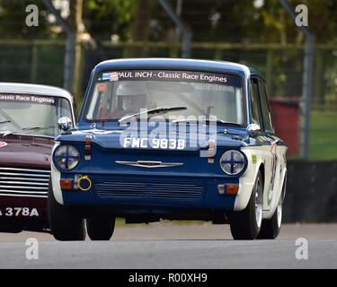 Freddie Braun, Hillman Imp, Classic Touring Car Racing Club, Pre-66, BARC, Britische Automobile Racing Club, nationale Meisterschaft, Brands Hatch, Octob Stockfoto