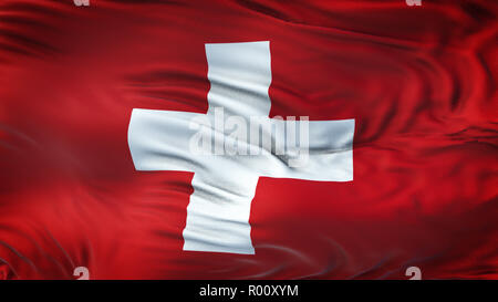 Schweiz realistisch Wehende Flagge Hintergrund Stockfoto