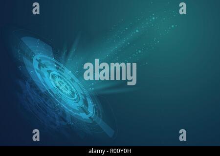 Abstrakte Meteoroiden explosion Angriff Hintergrund. Licht glänzende Technologie Hintergrund. Vector Illustration Stock Vektor