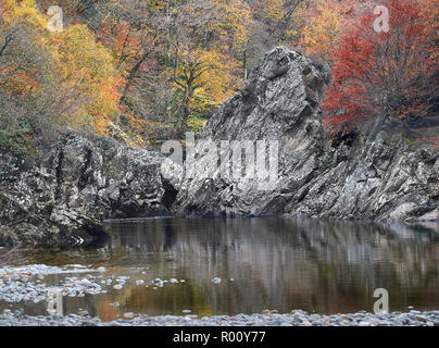 Der Soldat Sprung am Pass von Killiecrankie im Herbst, Pertshire, Schottland Stockfoto