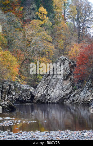 Der Soldat Sprung am Pass von Killiecrankie im Herbst, Pertshire, Schottland Stockfoto