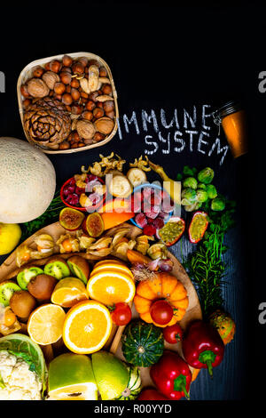 Gesundheit und super Essen, Immunsystem stärken, hohe an Antioxidantien, Anthocyane, Mineralstoffe und Vitamine. Auch gut für Kälte und Grippe zu beheben. Stockfoto