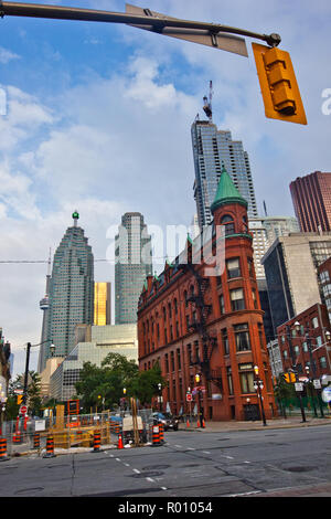 Flatiron Building oder Gooderham Gebäude im Finanzdistrikt, Toronto, Ontario, Kanada Stockfoto