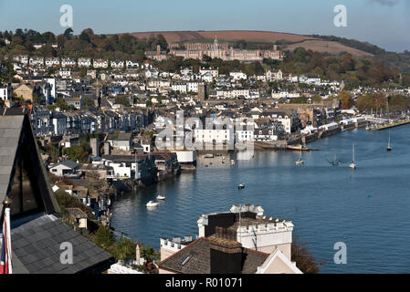 Blick über Dartmouth, Devon, einschließlich das Britannia Royal Naval College. Stockfoto