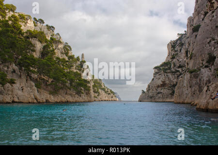 Calanque in Südfrankreich Stockfoto