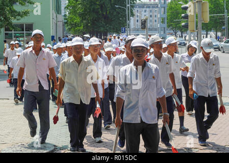 Pjoengjang, Nordkorea, Straßenszene in Pjoengjang Stockfoto