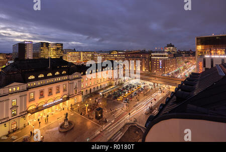 Clouody Dämmerung Blick über Stockholm, Schweden Stockfoto