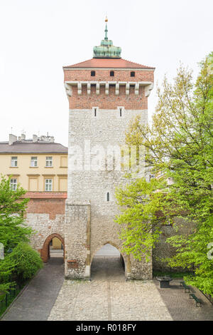 St. Florian's Gate in Krakau, Polen. Stockfoto