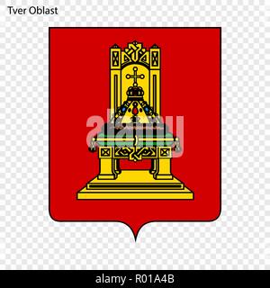 Emblem der Oblast Twer, Provinz von Russland Stock Vektor