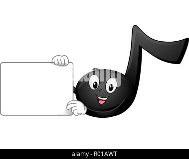 Abbildung eines Schwarzen Achtel Maskottchen Holding eine Leere Platine Stockfoto