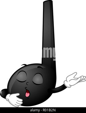 Abbildung eines Schwarzen Viertel emotional Singen mit Hands Up Stockfoto