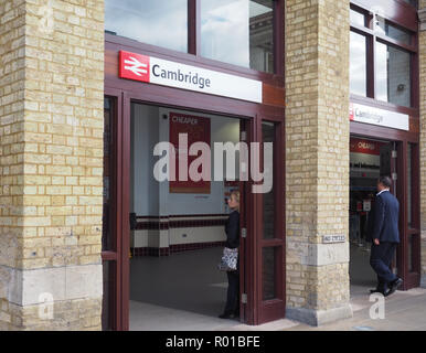 CAMBRIDGE, UK - ca. Oktober 2018: Bahnhof Cambridge Stockfoto