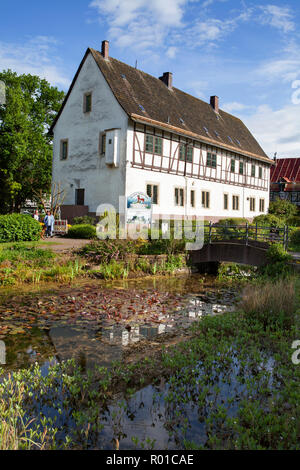 Rathaus, Geburtsort und Wohnort des Baron Münchhausen, Bodenwerder, Weserbergland, Niedersachsen, Deutschland, Europa Stockfoto