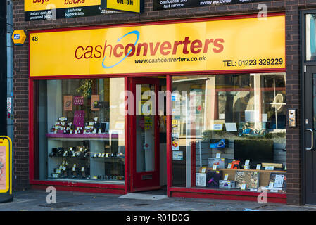 Cash Wandler International Limited ist ein Retail pawnbroking Unternehmen, stellt auch kleine finanzielle Darlehen. Store auf Mill Road, Cambridge, UK gesehen. Stockfoto