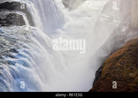 Gullfoss Wasserfall in Island Stockfoto