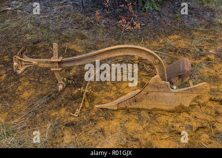 Verrostete landwirtschaftliche Geräte, Farbtöpfe, Kootenay NP, British Columbia, Kanada, von Bruce Montagne/Dembinsky Foto Assoc Stockfoto