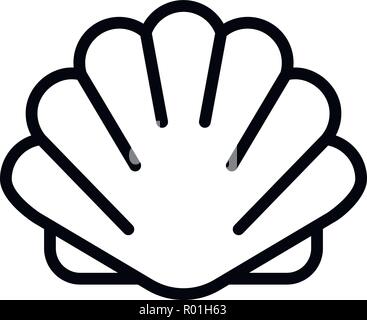 Seashell Symbol, outline Style Stock Vektor