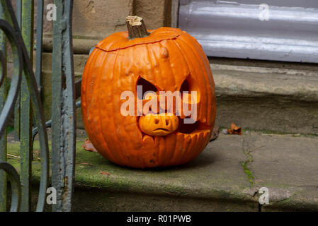 Preston, Lancashire, UK. 31. Oktober, 2018. Halloween Kürbis, Chipping, Preston, Lancashire. Quelle: John Eveson/Alamy leben Nachrichten Stockfoto