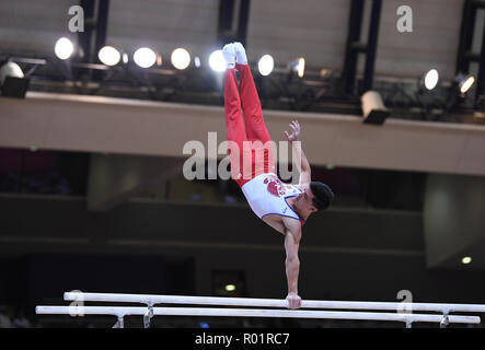 Doha, Katar. 31 Okt, 2018. Artur Dalaloyan (RUS) an der Bar. GES/Turnen/Gymnastik Weltmeisterschaften in Doha, multi-Disziplin endg., 31.10.2018 - GES/Turnen/Gymnastik Weltmeisterschaften, Doha/Katar: 10/31/2018 - | Verwendung der weltweiten Kredit: dpa/Alamy leben Nachrichten Stockfoto