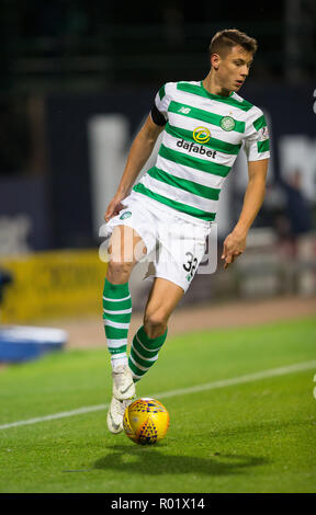 Kilmac Stadion, Dundee, Großbritannien. 31 Okt, 2018. Ladbrokes Premiership Fußball, Dundee gegen Celtic; Filip Benkovic keltischen Credit: Aktion plus Sport/Alamy leben Nachrichten Stockfoto