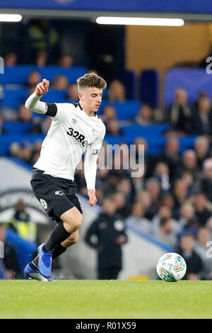 Maurer Berg von Derby County in der EFL Carabao Cup Runde 16 Spiel zwischen Chelsea und Derby County an der Stamford Bridge, London, England am 31. Oktober 2018 gesehen. Foto von Carlton Myrie. Nur die redaktionelle Nutzung, eine Lizenz für die gewerbliche Nutzung erforderlich. Keine Verwendung in Wetten, Spiele oder einer einzelnen Verein/Liga/player Publikationen. Stockfoto