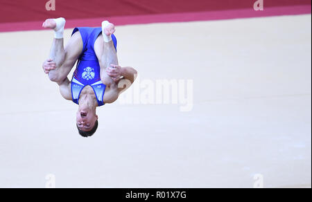 Doha, Katar. 31 Okt, 2018. Nikita Nagornyy (RUS) auf den Boden. GES/Turnen/Gymnastik Weltmeisterschaften in Doha, multi-Disziplin endg., 31.10.2018 - GES/Turnen/Gymnastik Weltmeisterschaften, Doha/Katar: 10/31/2018 - | Verwendung der weltweiten Kredit: dpa/Alamy leben Nachrichten Stockfoto