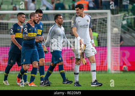 Sao Paulo, Brasilien. 31 Okt, 2018. Boca Juniors - Benedeto feiert Sieg am Ende des Spiels gegen Palmeiras in der Arena Allianz Parque Stadium für die Copa Libertadores Meisterschaft 2018. Foto: Ale Cabral/AGIF - Sao Paulo - 31/10/2018 - Libertadores 2018 - Boca Juniors Credit: AGIF/Alamy leben Nachrichten Stockfoto