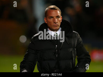 Kilmac Stadion, Dundee, Großbritannien. 31 Okt, 2018. Ladbrokes Premiership Fußball, Dundee v Celtic, Keltischer Manager Brendan Rodgers Credit: Aktion plus Sport/Alamy leben Nachrichten Stockfoto