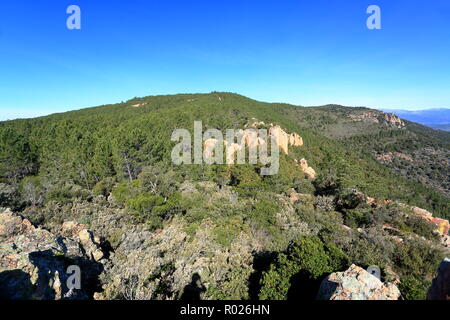 Falaises de Colle Rousse, le Blavet, Var, 83, Provence-Alpes-Côte d'Azur Stockfoto