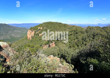 Falaises de Colle Rousse, le Blavet, Var, 83, Provence-Alpes-Côte d'Azur Stockfoto