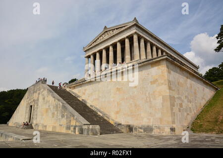 Blick auf die WALHALLA Museum in der Nähe von Regensburg, Bayern, Deutschland Stockfoto