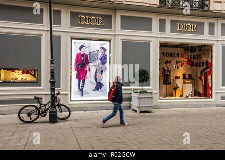 Wiener Einkaufsstraßen, Dior store Wien Kohlmarkt Wien Österreich Europa Stockfoto