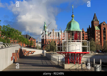 Leuchtturm, Ubersee Viertel, HafenCity, Hamburg, Deutschland, Europa Stockfoto