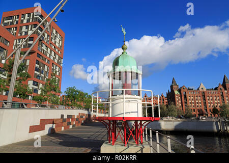 Leuchtturm, Ubersee Viertel, HafenCity, Hamburg, Deutschland, Europa Stockfoto