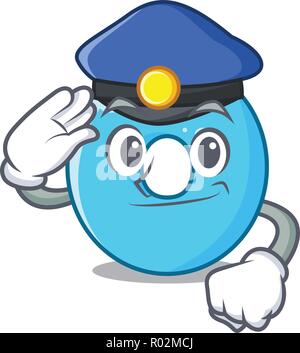 Polizei die Zahl Null auf den Charakter Stock Vektor