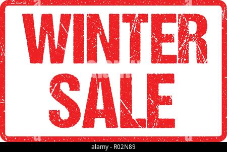 Winter Verkauf Typografie isoliert auf Weiss. Gummistempel Imitation Wirkung Stock Vektor