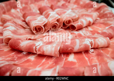 Eintopf Rindfleisch Brötchen closeup auf Platte Stockfoto