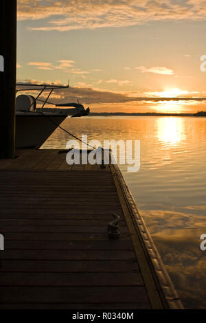 Fisherman's Wharf und eine Bootsfahrt bei Sonnenuntergang Stockfoto