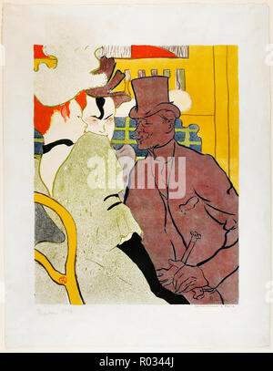 Henri de Toulouse-Lautrec, ein Engländer im Moulin Rouge 1892 Farblithographie, das Museum der Feinen Künste, Budapest, Ungarn. Stockfoto